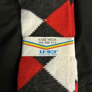 Vintage Argyle Women's Knee High Slouch Socks